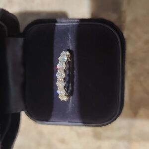 Tiffany Co diamond half circle forever band ring platinum 3.5 mm .91ct size 5.5